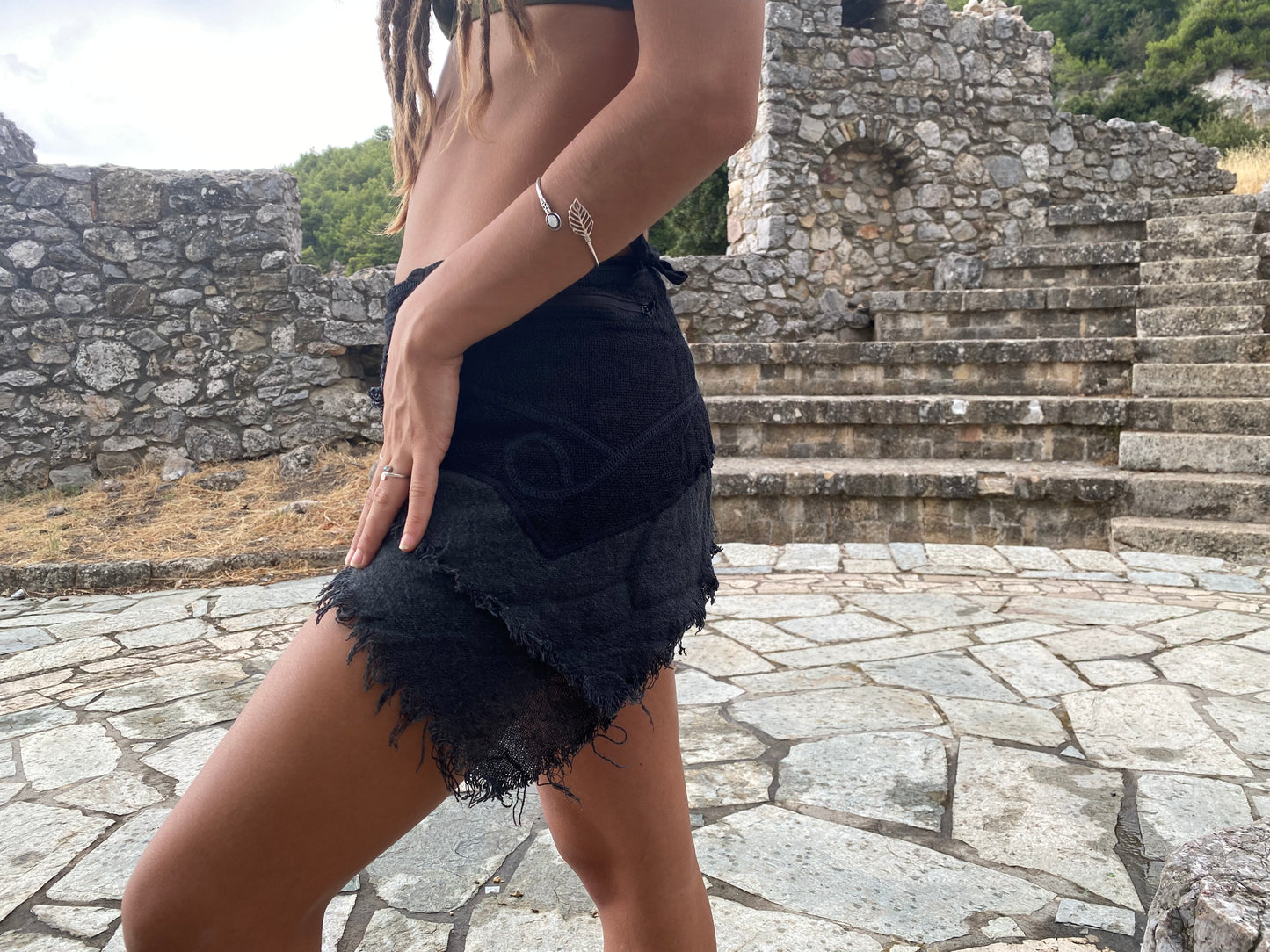 Black organic cotton skirt