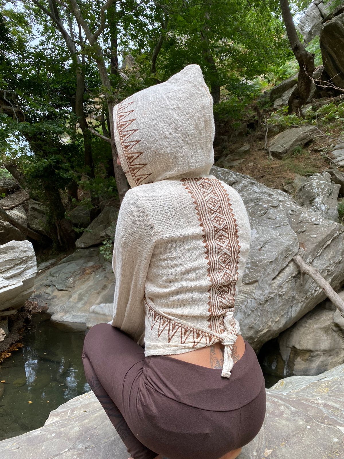 Beige organic cotton hoodie