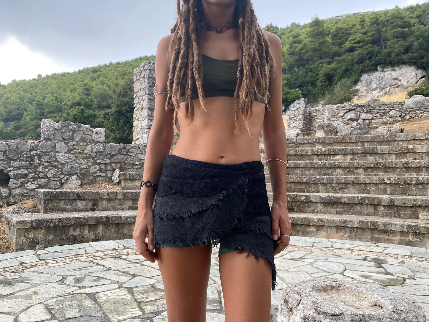 Black organic cotton skirt