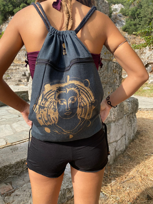Dark Blue Organic Cotton Bag