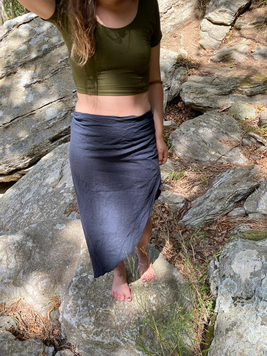 Black organic cotton long skirt